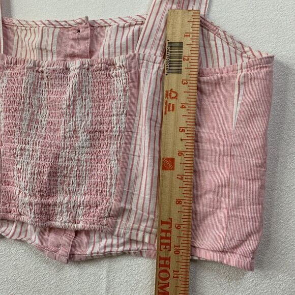 Tommy Jeans Crop Top Women 14 Pink White Sleeveless Hilfiger Logo Preppy Summer - Picture 7 of 15